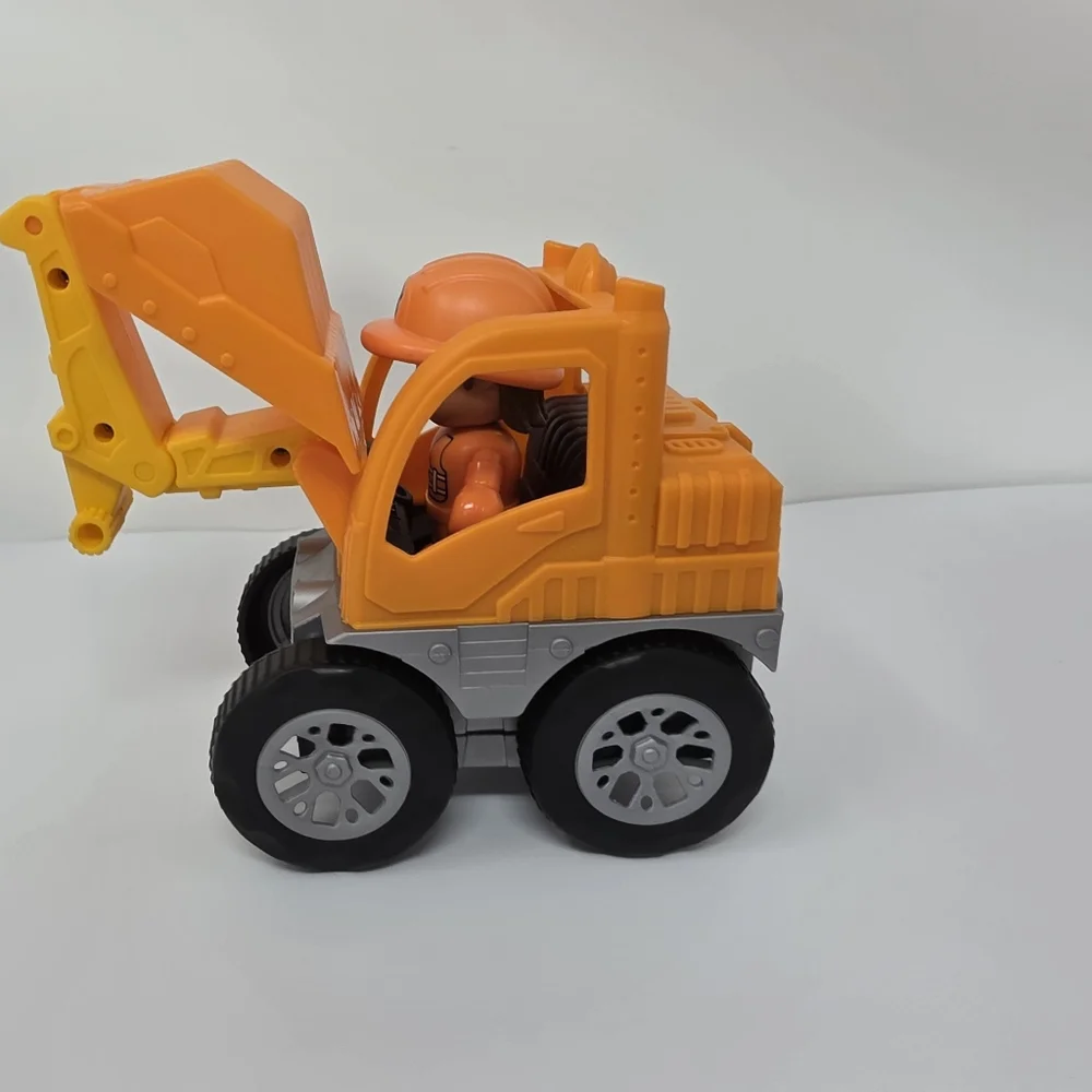 Plastic Backhoe Tractor Construction Orange Worker